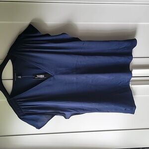 NWT WHBM navy blouse size S